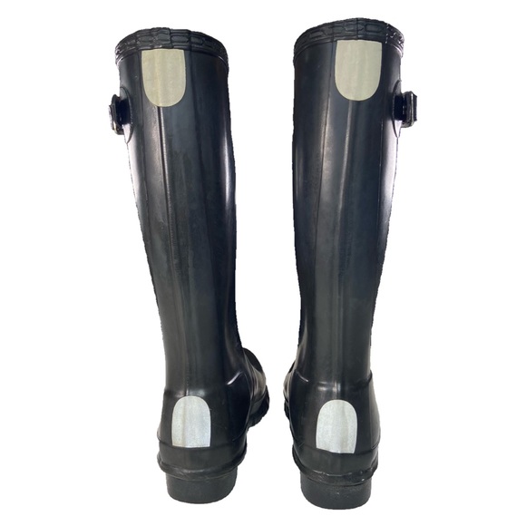 Hunter Shoes Women’s Size 6 EU 37 Tall Rain Boots Solid Black Classic Yng-Gloss - Picture 6 of 14